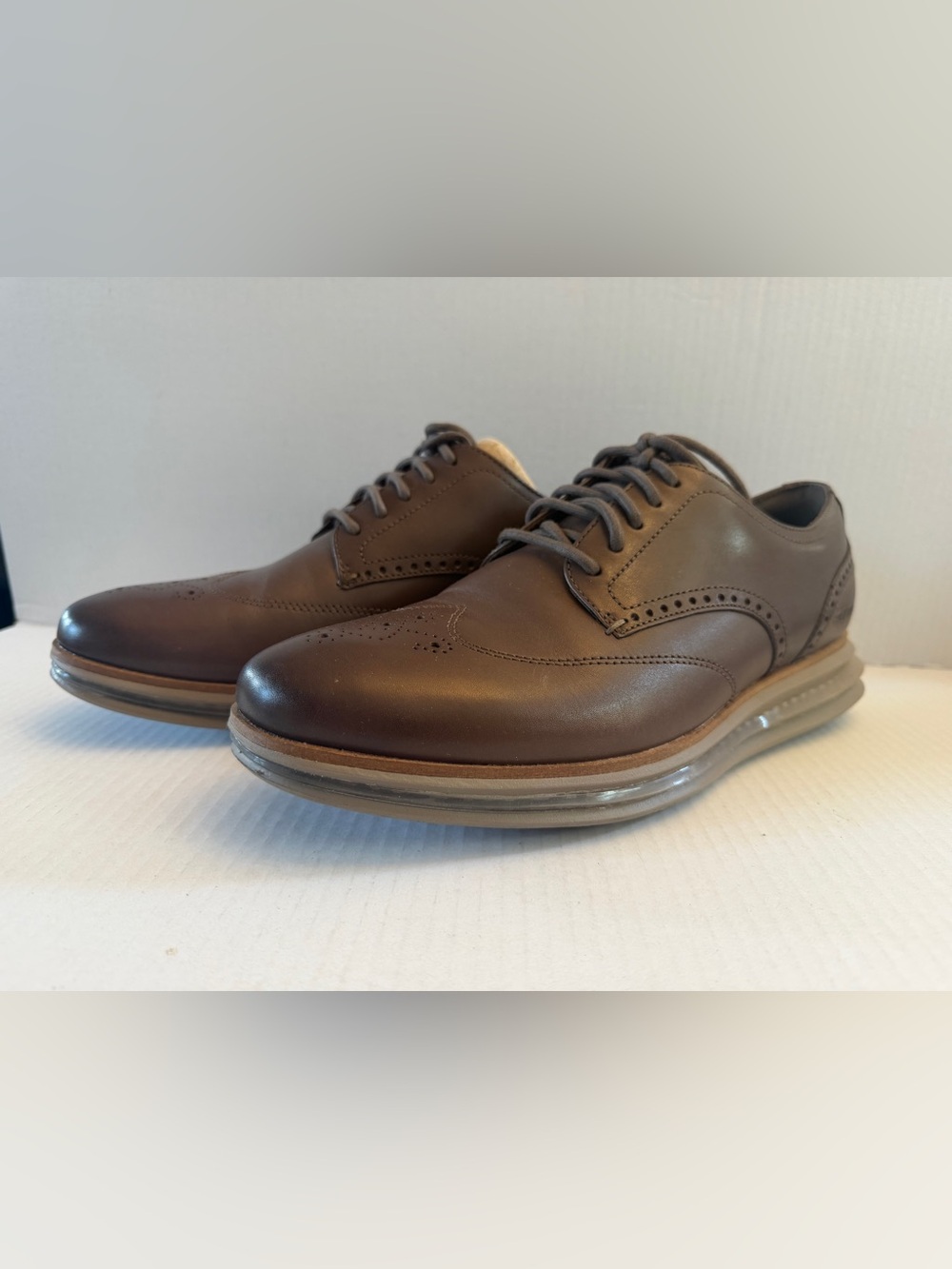 Men's Cole Haan Brown Leather Wingtip Oxford Dress Shoes